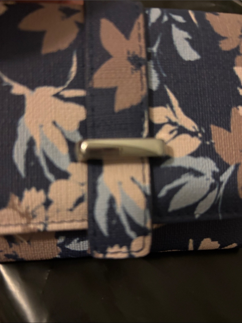 mundi Floral Snap Wallet - Navy, Beige, Light Blue - Picture 8 of 8
